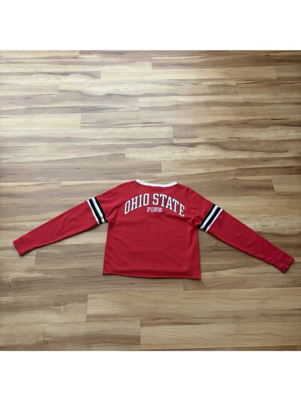 PINK Victoria's Secret Women’s Small Red Ohio State Buckeyes Cropped Sweatshirt - Picture 8 of 11